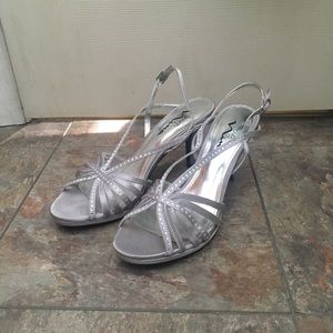 Silver Bedazzled Heels